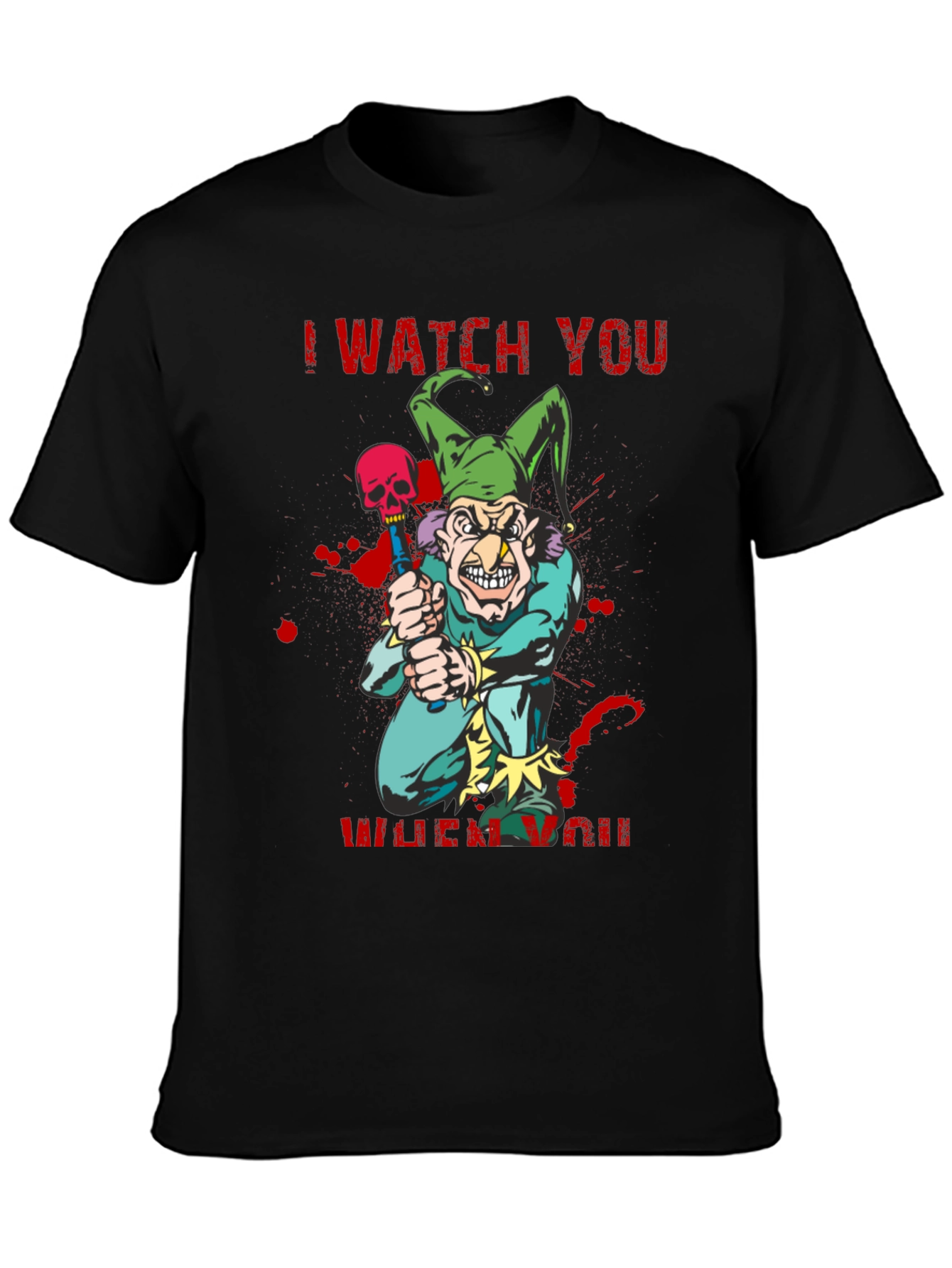 Camiseta Negra Te Observo Estilo Terror