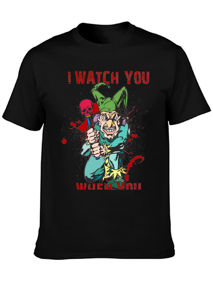 Camiseta Negra Te Observo Estilo Terror