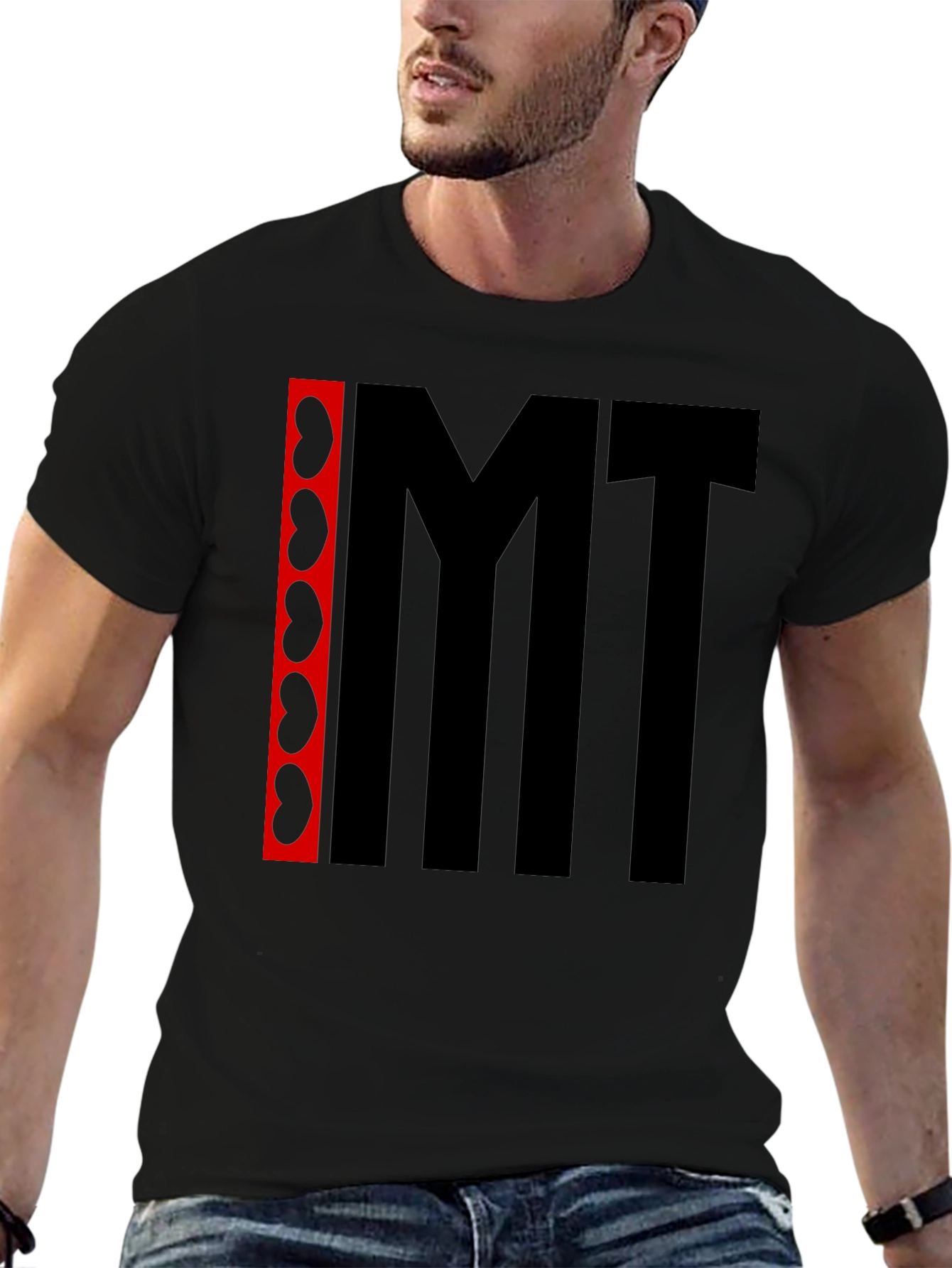 Camiseta Negra con Diseño Abstracto IMT