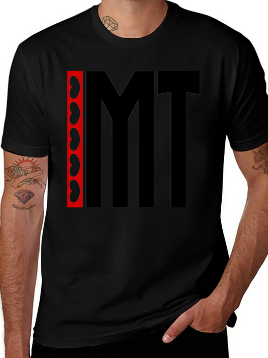 Camiseta Negra con Diseño Abstracto IMT