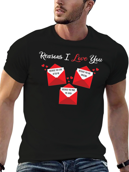 Camiseta Negra Razones Por Las Que Te Amo