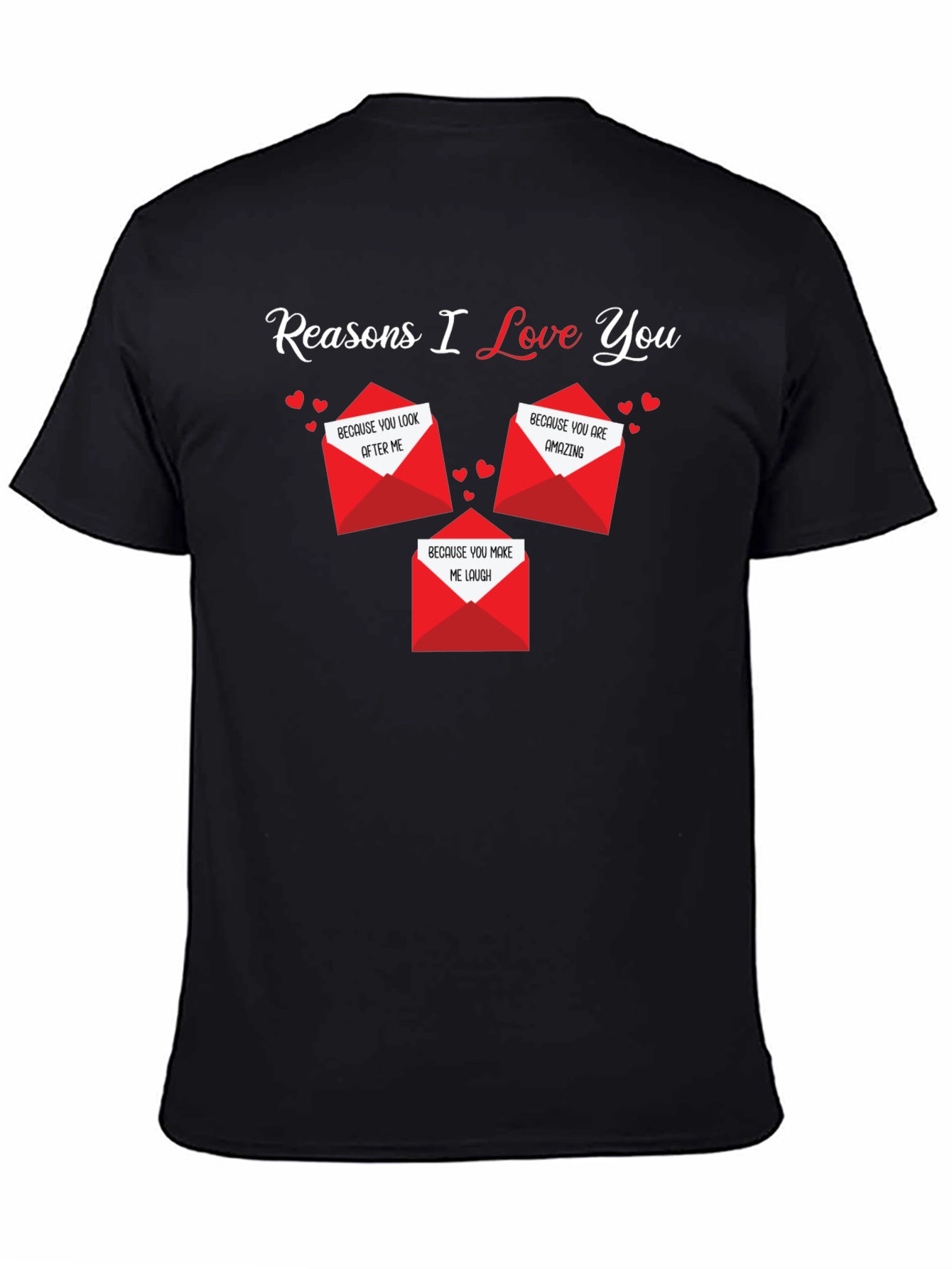 Camiseta Negra Razones Por Las Que Te Amo
