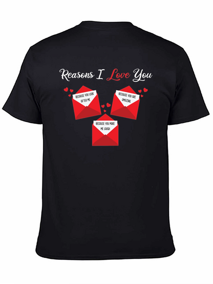 Camiseta Negra Razones Por Las Que Te Amo
