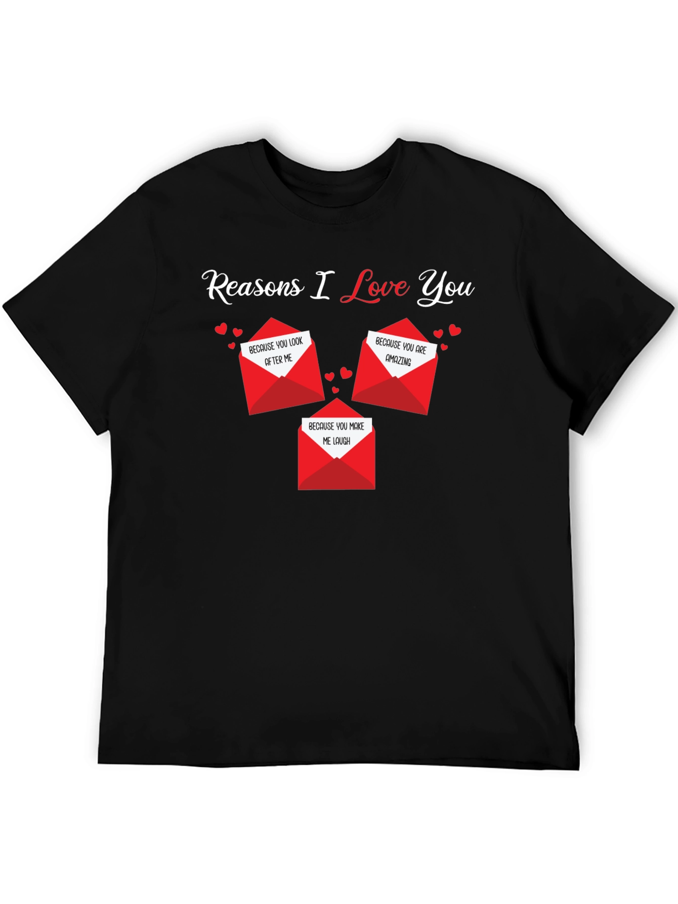 Camiseta Negra Razones Por Las Que Te Amo