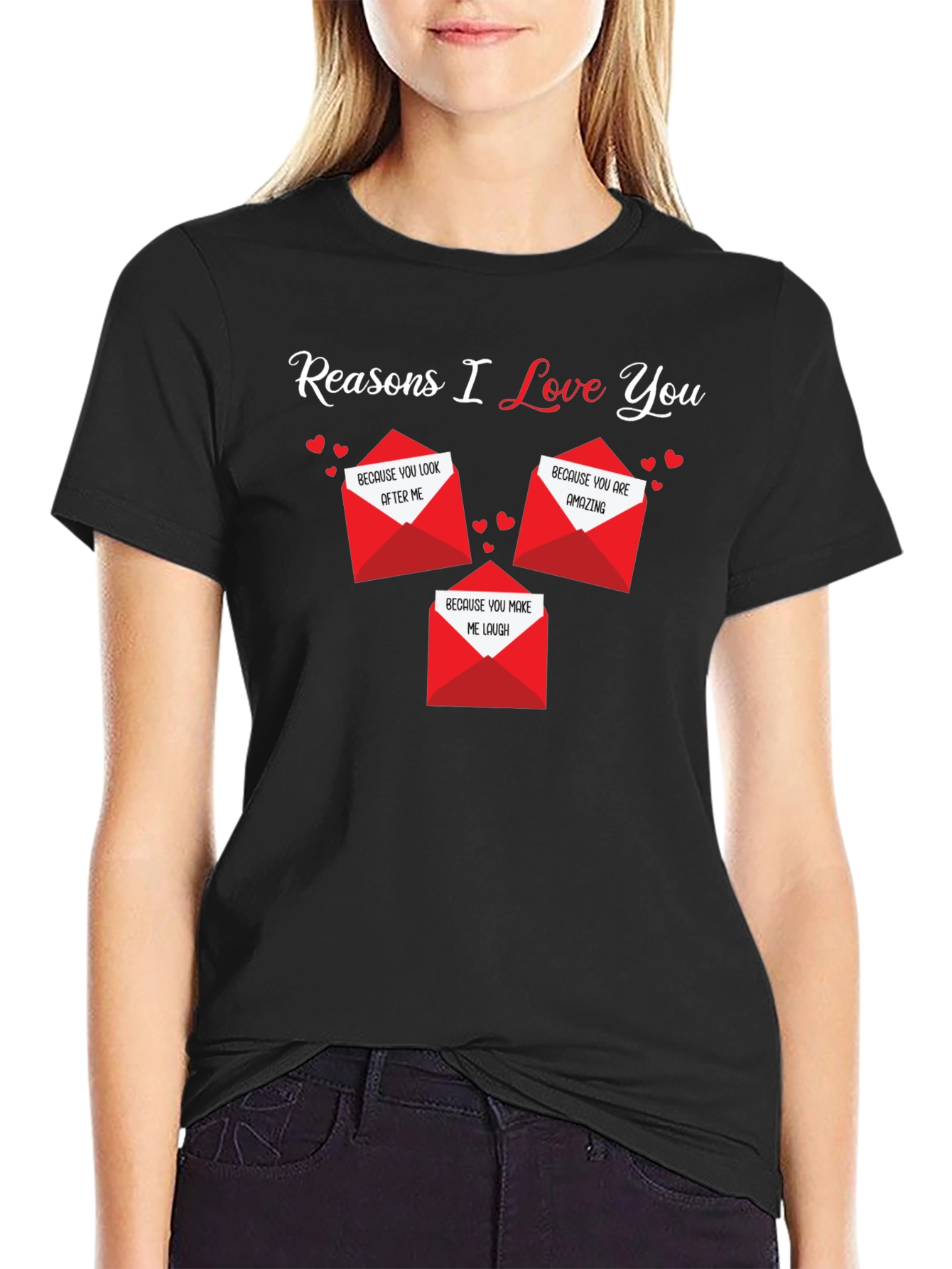 Camiseta Negra Razones Por Las Que Te Amo