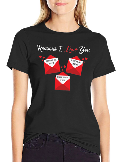 Camiseta Negra Razones Por Las Que Te Amo