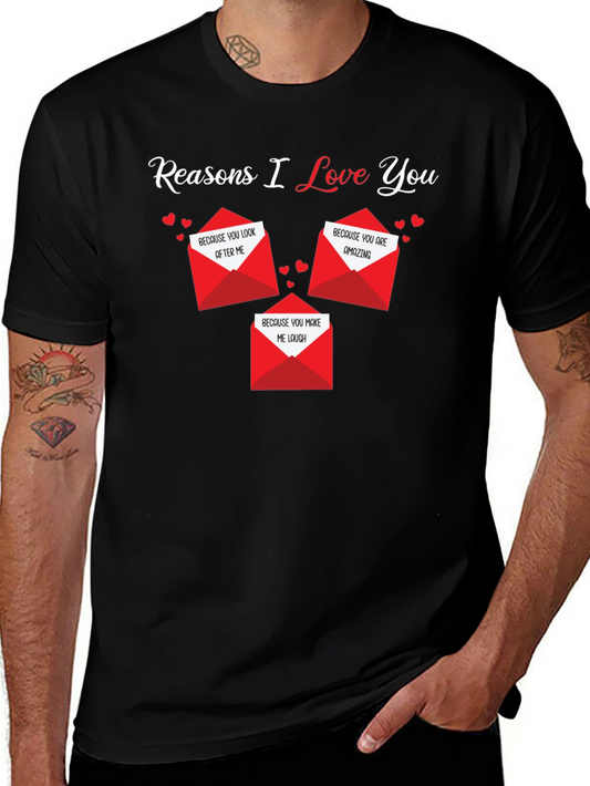 Camiseta Negra Razones Por Las Que Te Amo