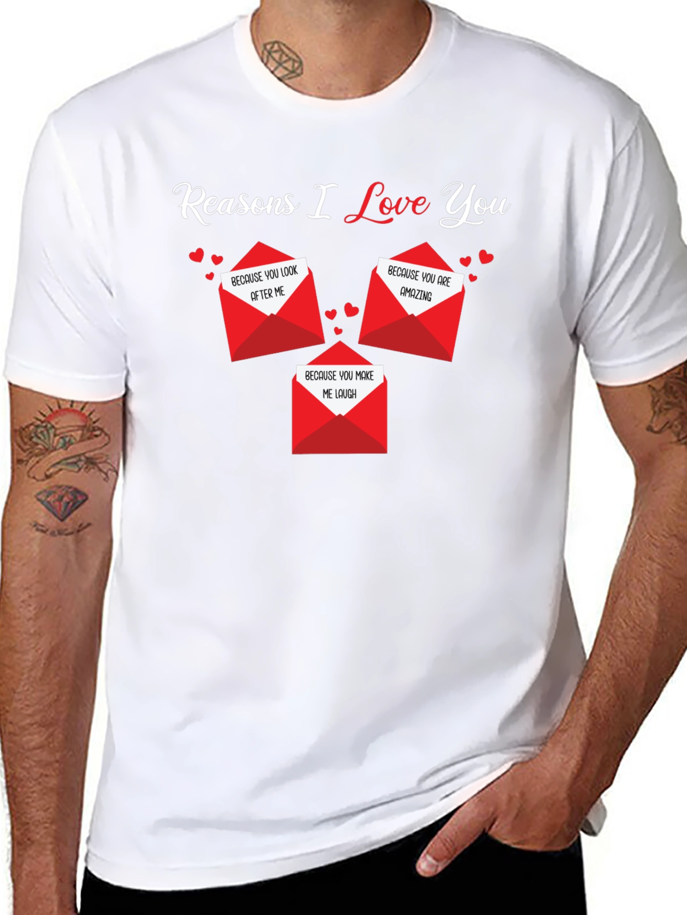 Camiseta Negra Razones Por Las Que Te Amo