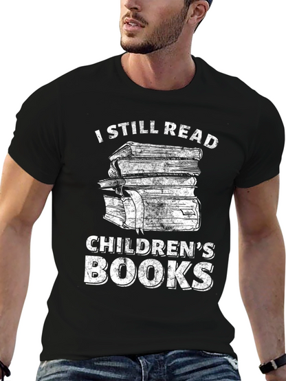 Camiseta Negra Aún Leo Libros Infantiles