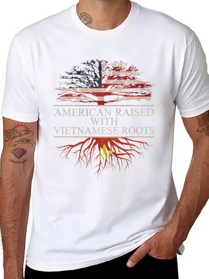 Camiseta Hombre Raíces Americanas y Vietnamitas