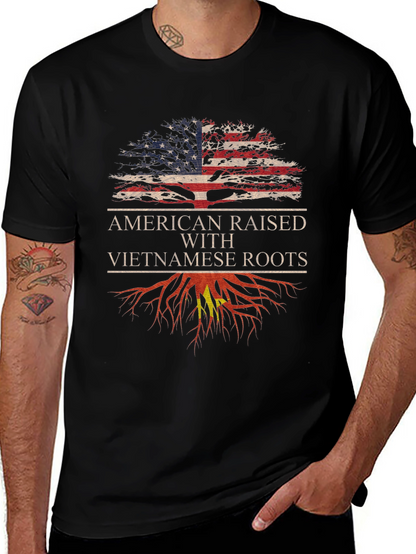 Camiseta Hombre Raíces Americanas y Vietnamitas