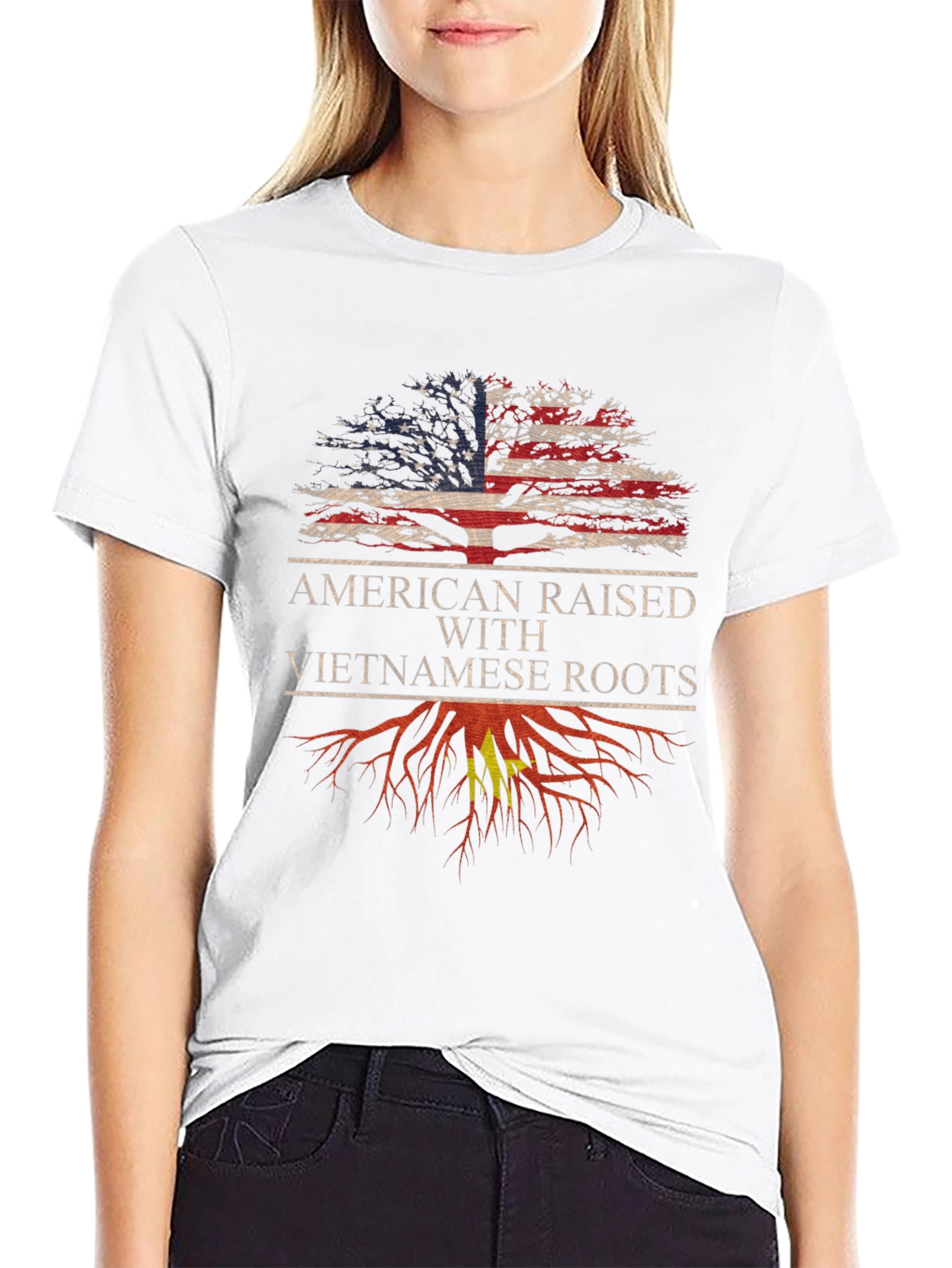 Camiseta Hombre Raíces Americanas y Vietnamitas