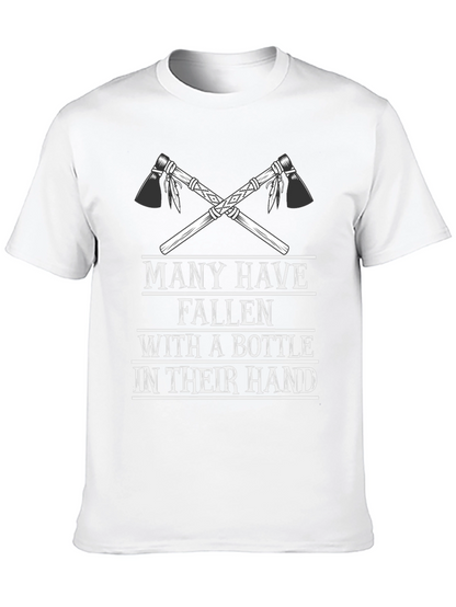 Camiseta Negra Hombre: Hachas Cruzadas & Humor