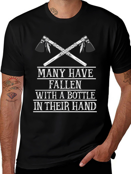 Camiseta Negra Hombre: Hachas Cruzadas & Humor