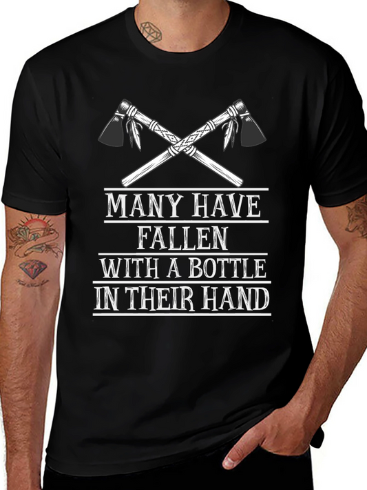 Camiseta Negra Hombre: Hachas Cruzadas & Humor
