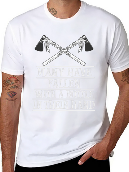 Camiseta Negra Hombre: Hachas Cruzadas & Humor