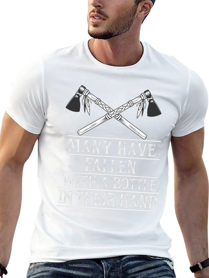 Camiseta Negra Hombre: Hachas Cruzadas & Humor