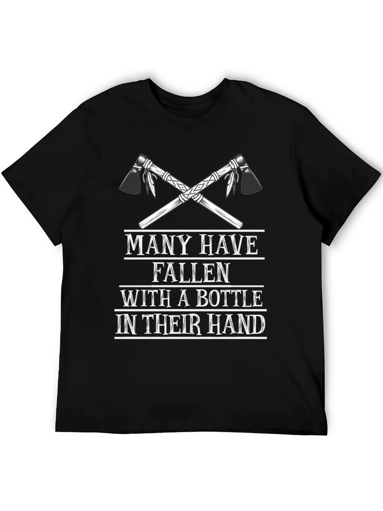 Camiseta Negra Hombre: Hachas Cruzadas & Humor