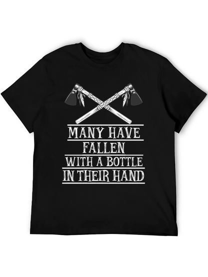 Camiseta Negra Hombre: Hachas Cruzadas & Humor