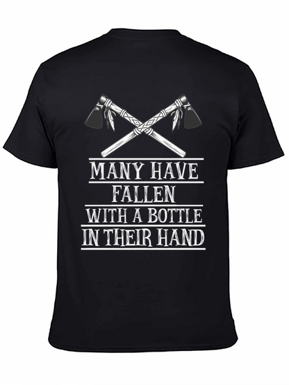 Camiseta Negra Hombre: Hachas Cruzadas & Humor