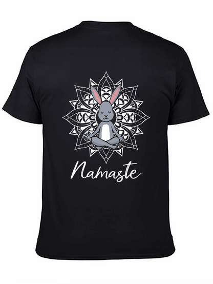 Camiseta Negra Namaste Conejo Mandala Yoga