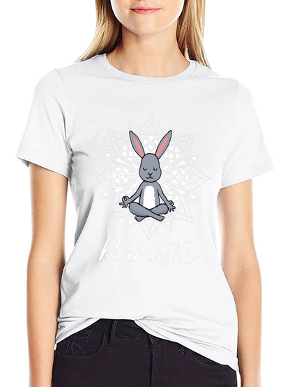Camiseta Negra Namaste Conejo Mandala Yoga