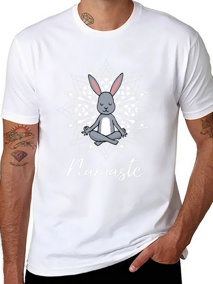Camiseta Negra Namaste Conejo Mandala Yoga