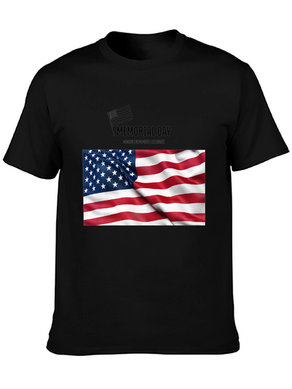 Camiseta Negra Memorial Day Bandera USA