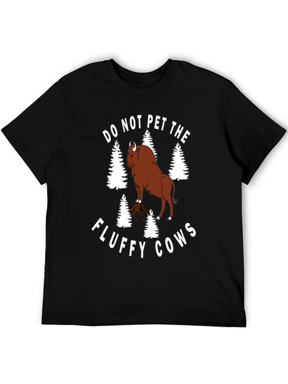 Camiseta Negra: No Acaricies las Vacas Esponjosas