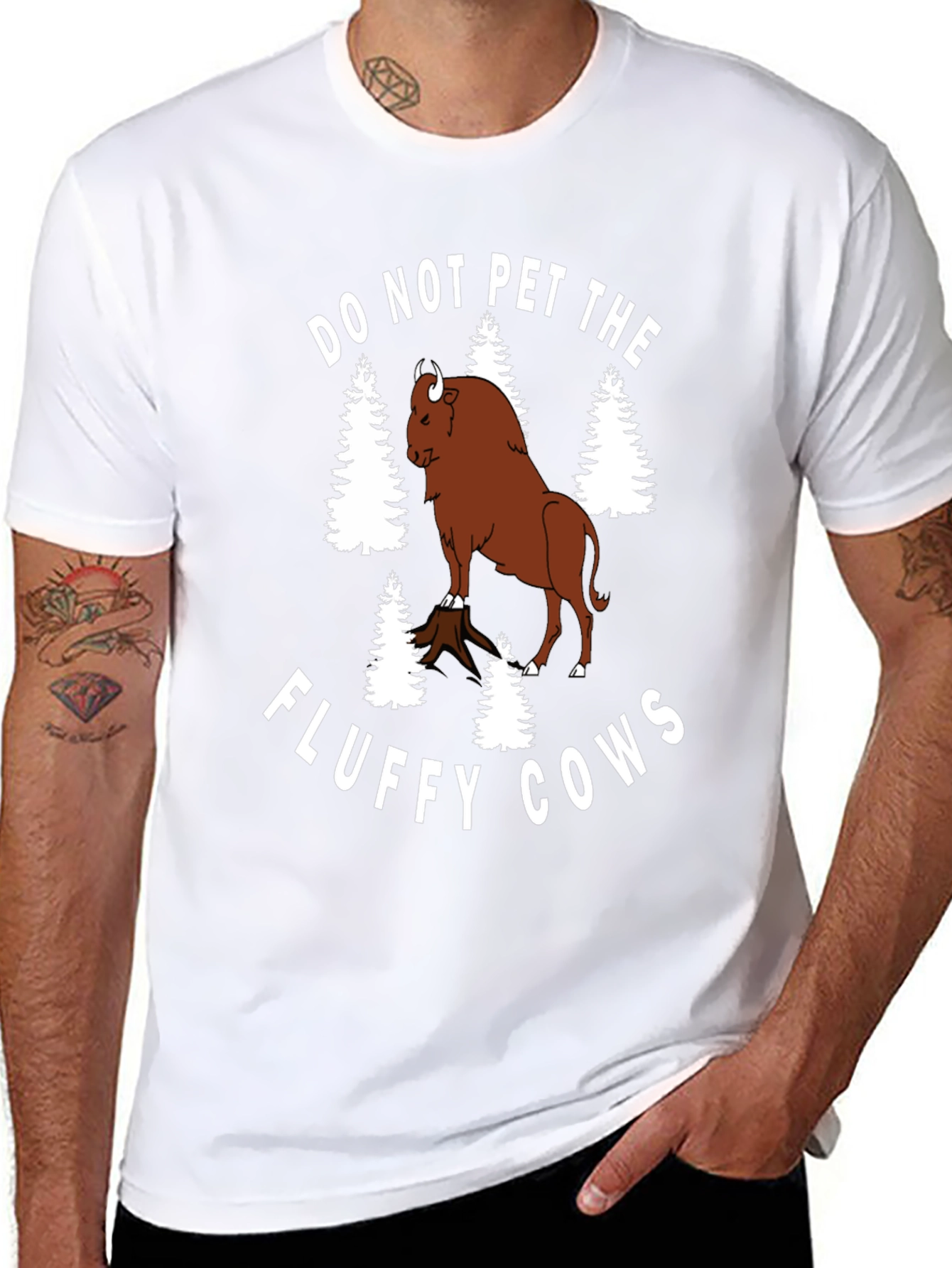 Camiseta Negra: No Acaricies las Vacas Esponjosas