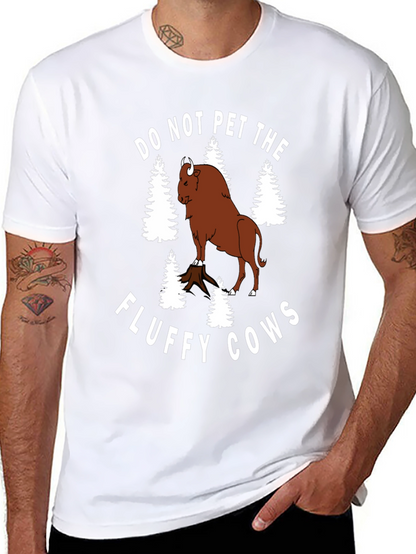 Camiseta Negra: No Acaricies las Vacas Esponjosas