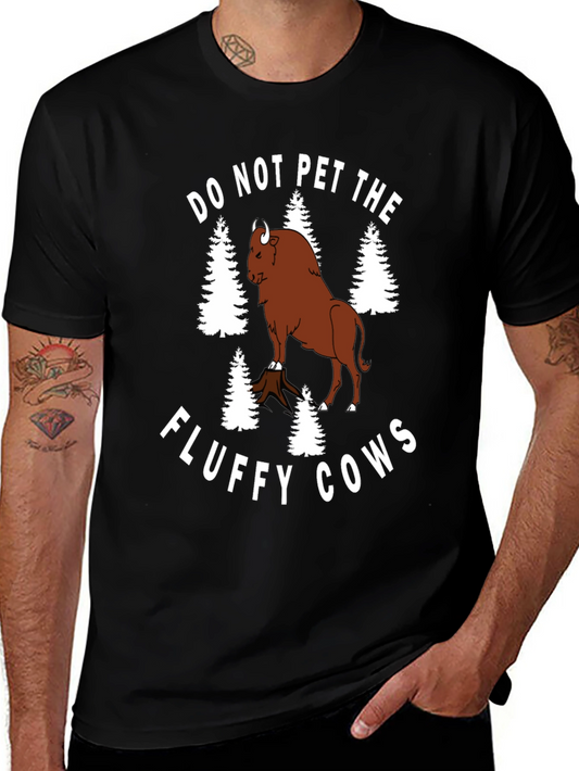Camiseta Negra: No Acaricies las Vacas Esponjosas