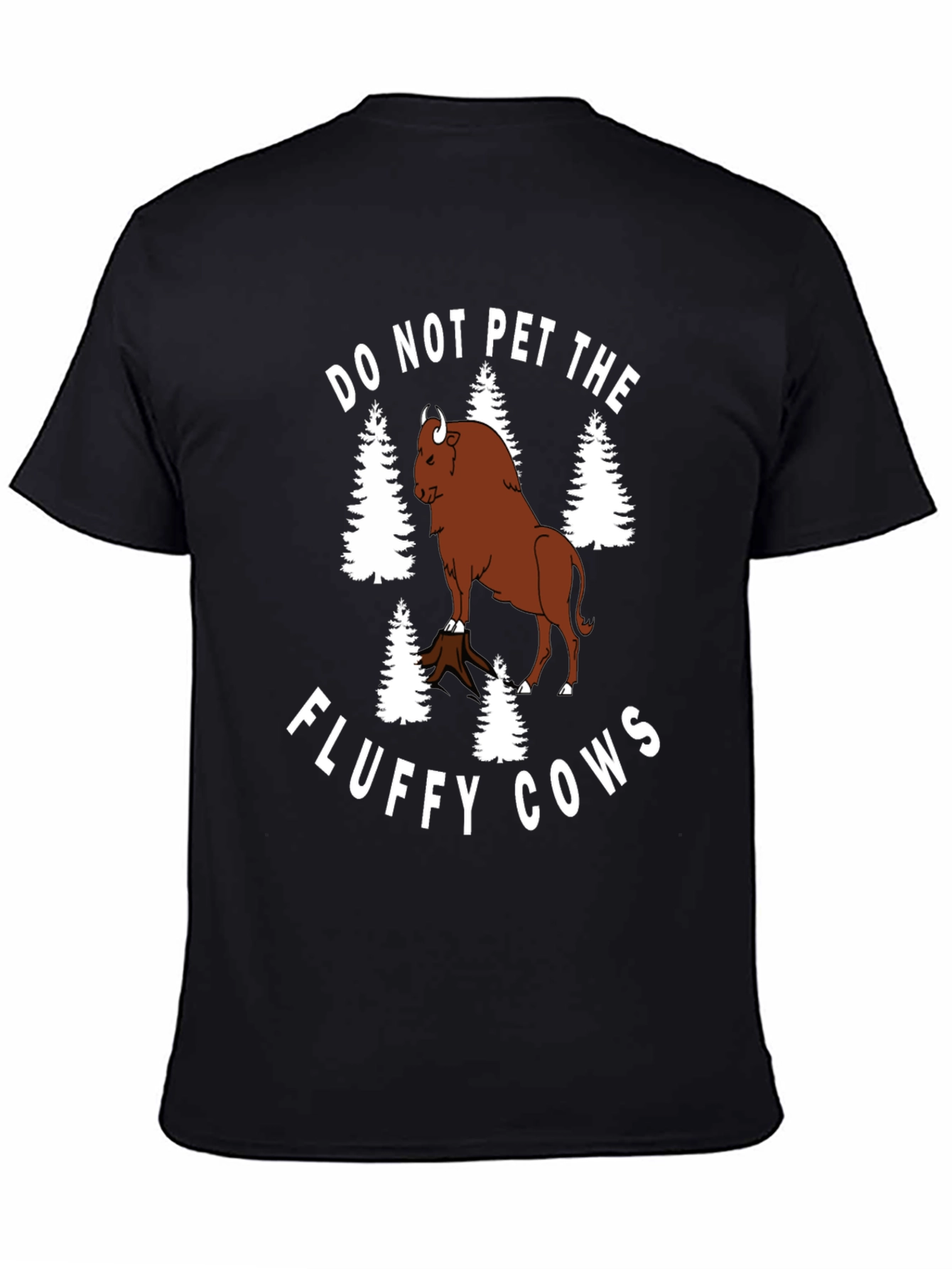 Camiseta Negra: No Acaricies las Vacas Esponjosas