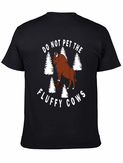 Camiseta Negra: No Acaricies las Vacas Esponjosas