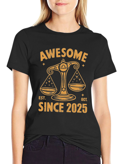Camiseta Libra Awesome Since 2025