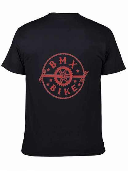 Camiseta Negra con Diseño BMX Bike Rojo