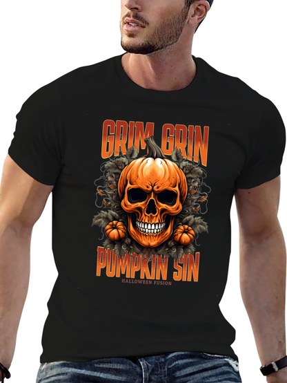 Camiseta de Halloween: Calabaza Grim Grin