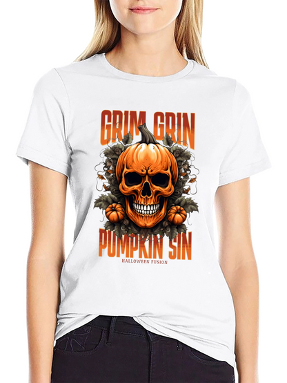 Camiseta de Halloween: Calabaza Grim Grin