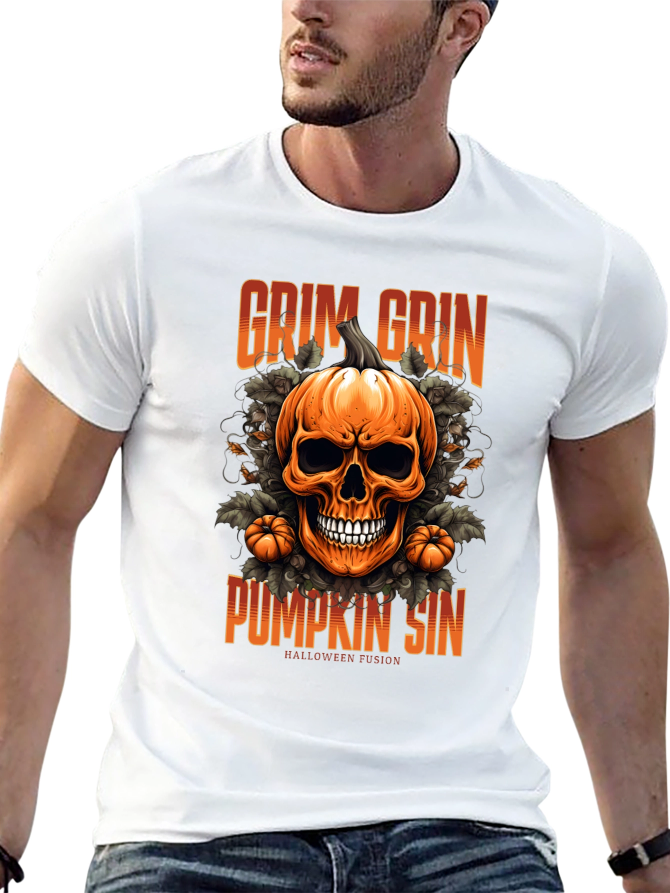 Camiseta de Halloween: Calabaza Grim Grin