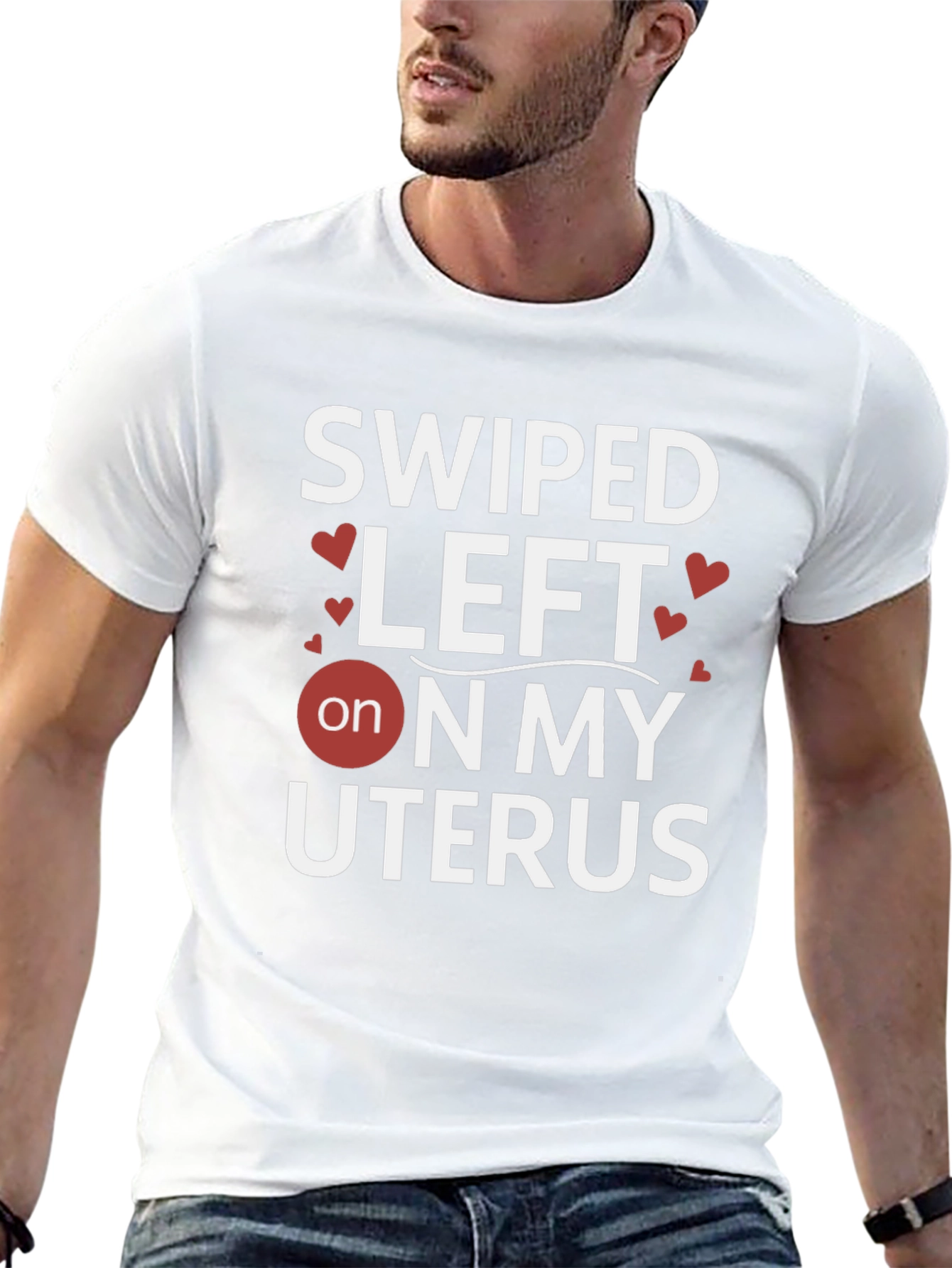 Camiseta Negra: Swipe Left on My Uterus
