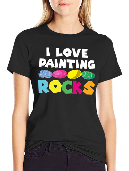 Camiseta Negra I Love Painting Rocks