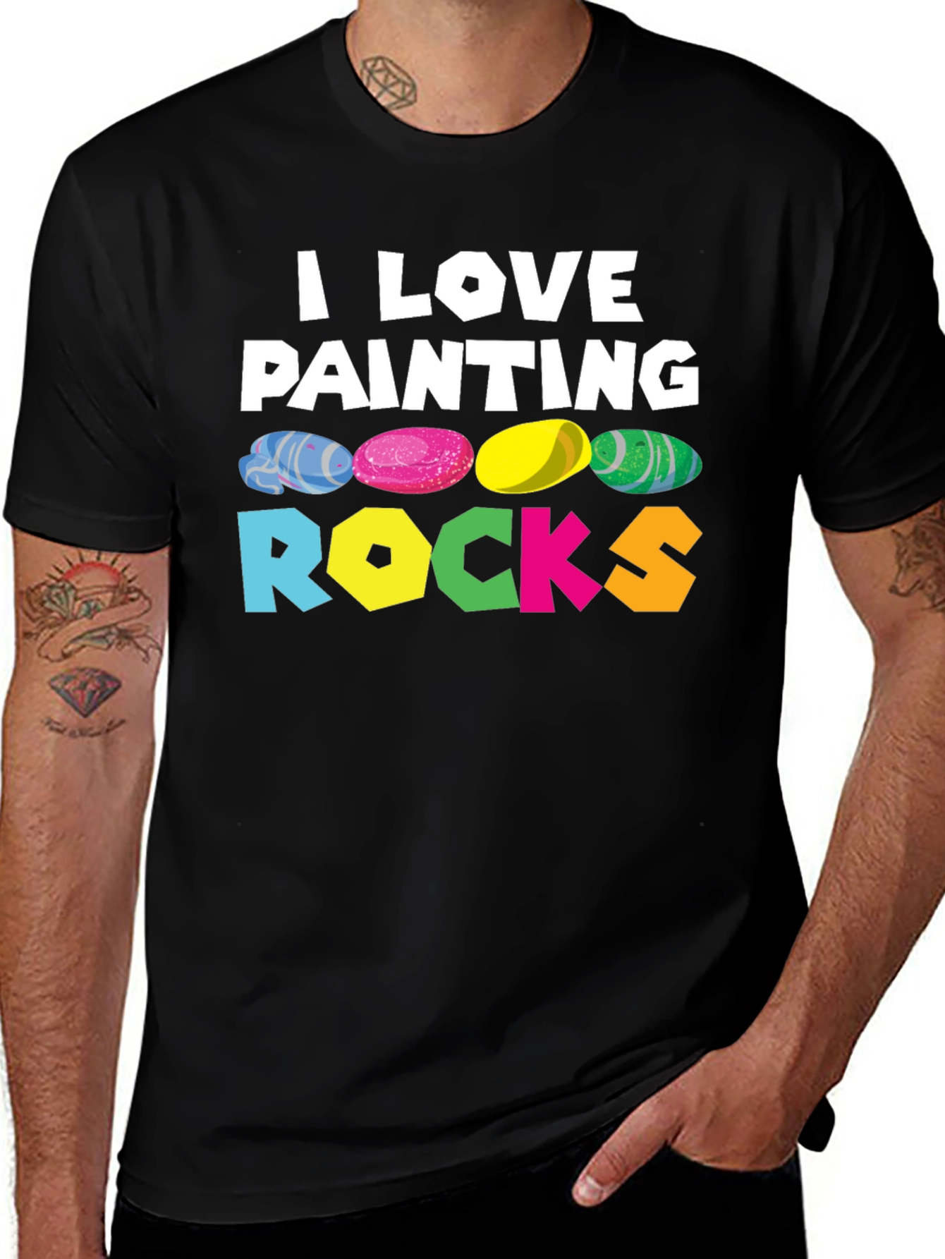 Camiseta Negra I Love Painting Rocks