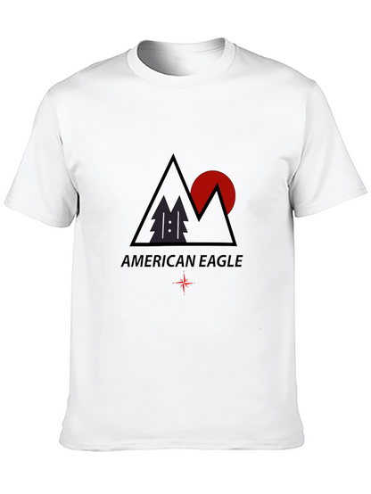 Camiseta Negra Hombre American Eagle Diseño Montaña