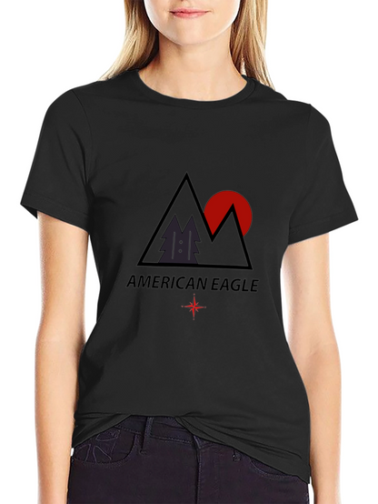 Camiseta Negra Hombre American Eagle Diseño Montaña