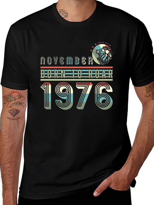 Camiseta Hombre Noviembre Nacido Para Rugir 1976