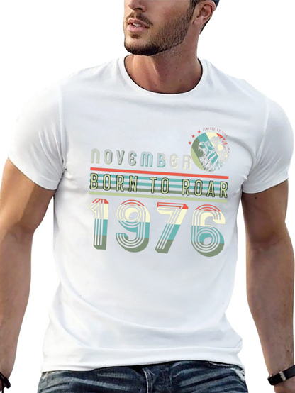 Camiseta Hombre Noviembre Nacido Para Rugir 1976