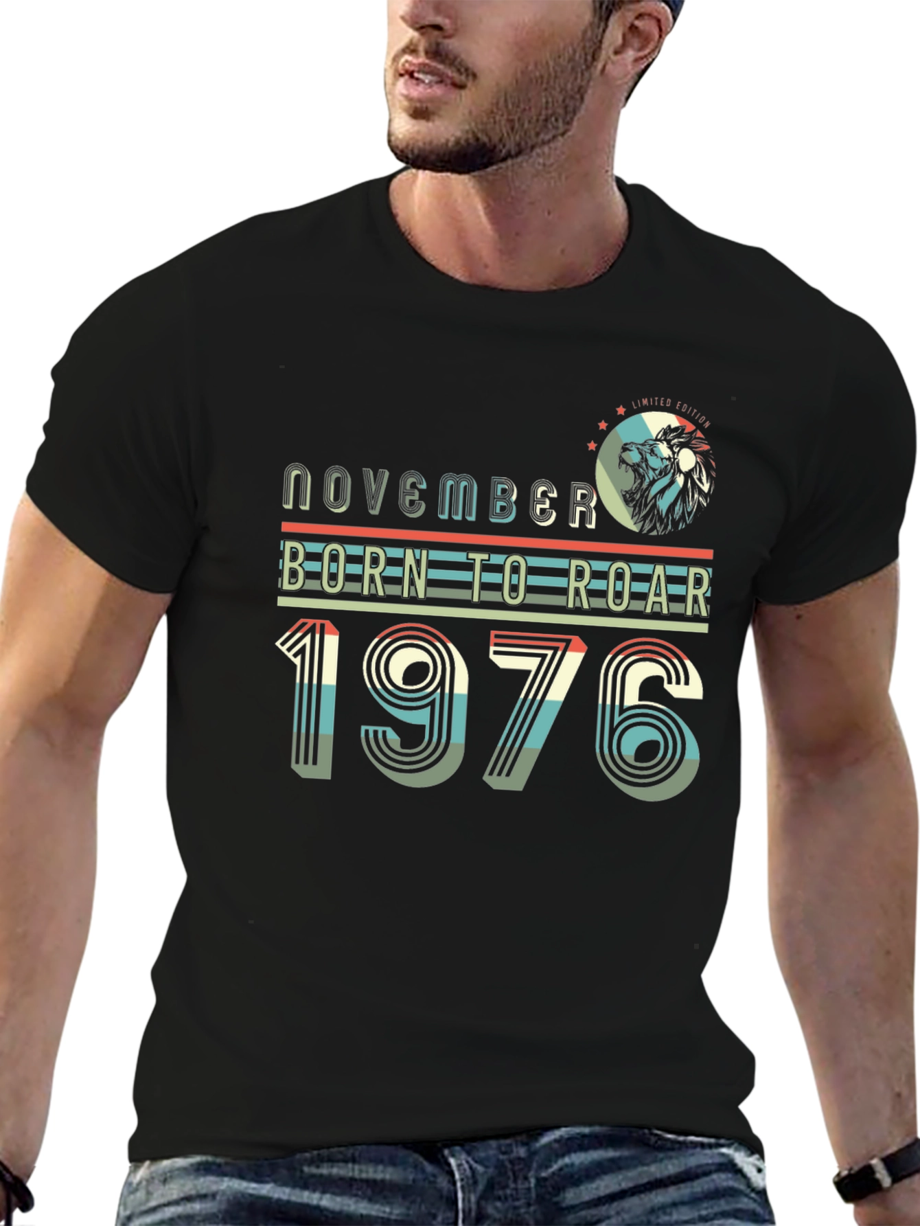 Camiseta Hombre Noviembre Nacido Para Rugir 1976