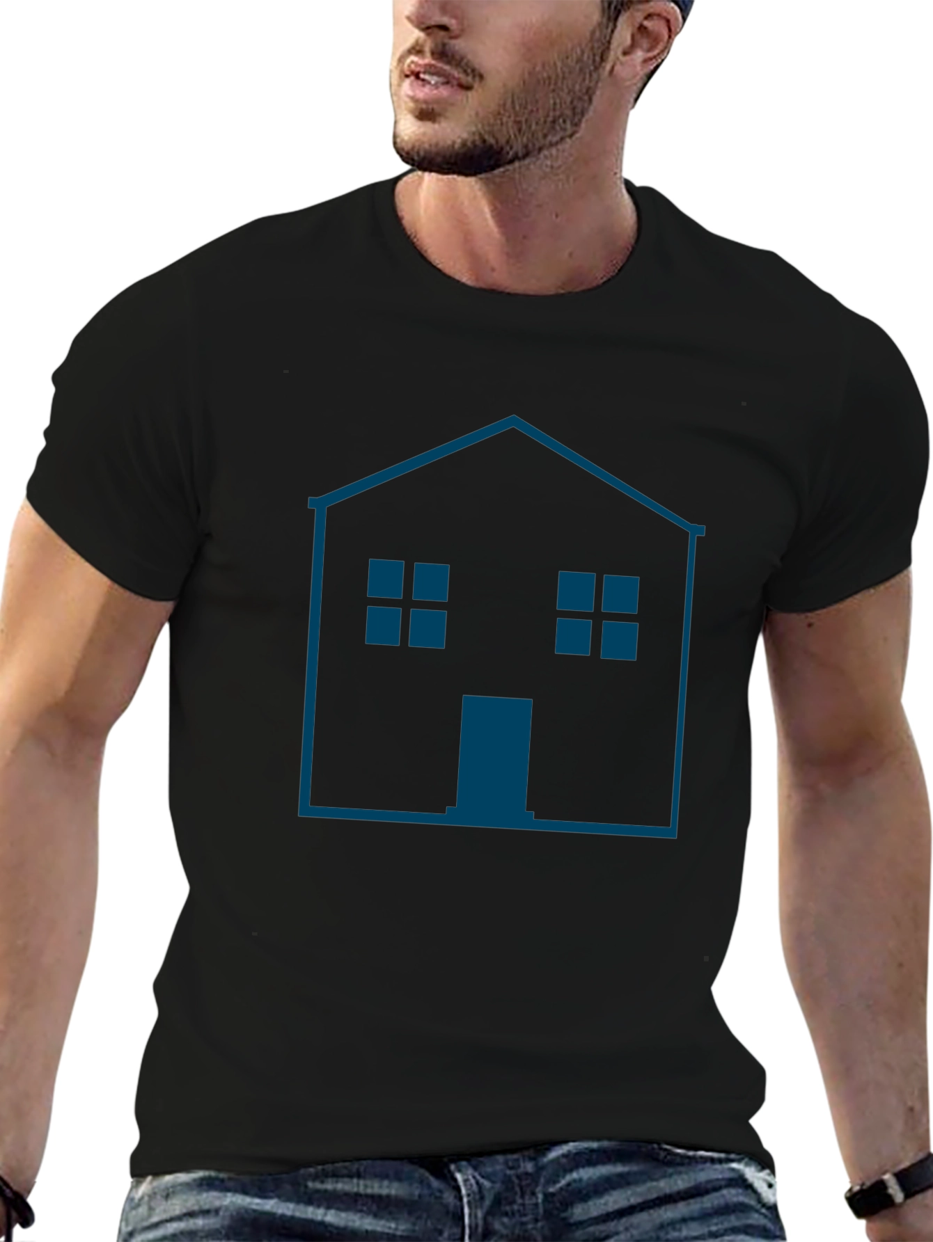 Camiseta Hombre Casa Gráfica Moderna