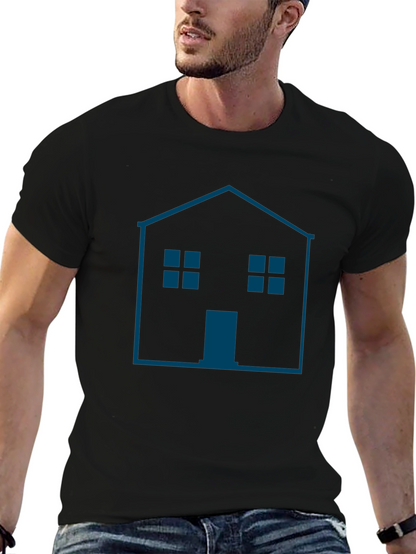 Camiseta Hombre Casa Gráfica Moderna