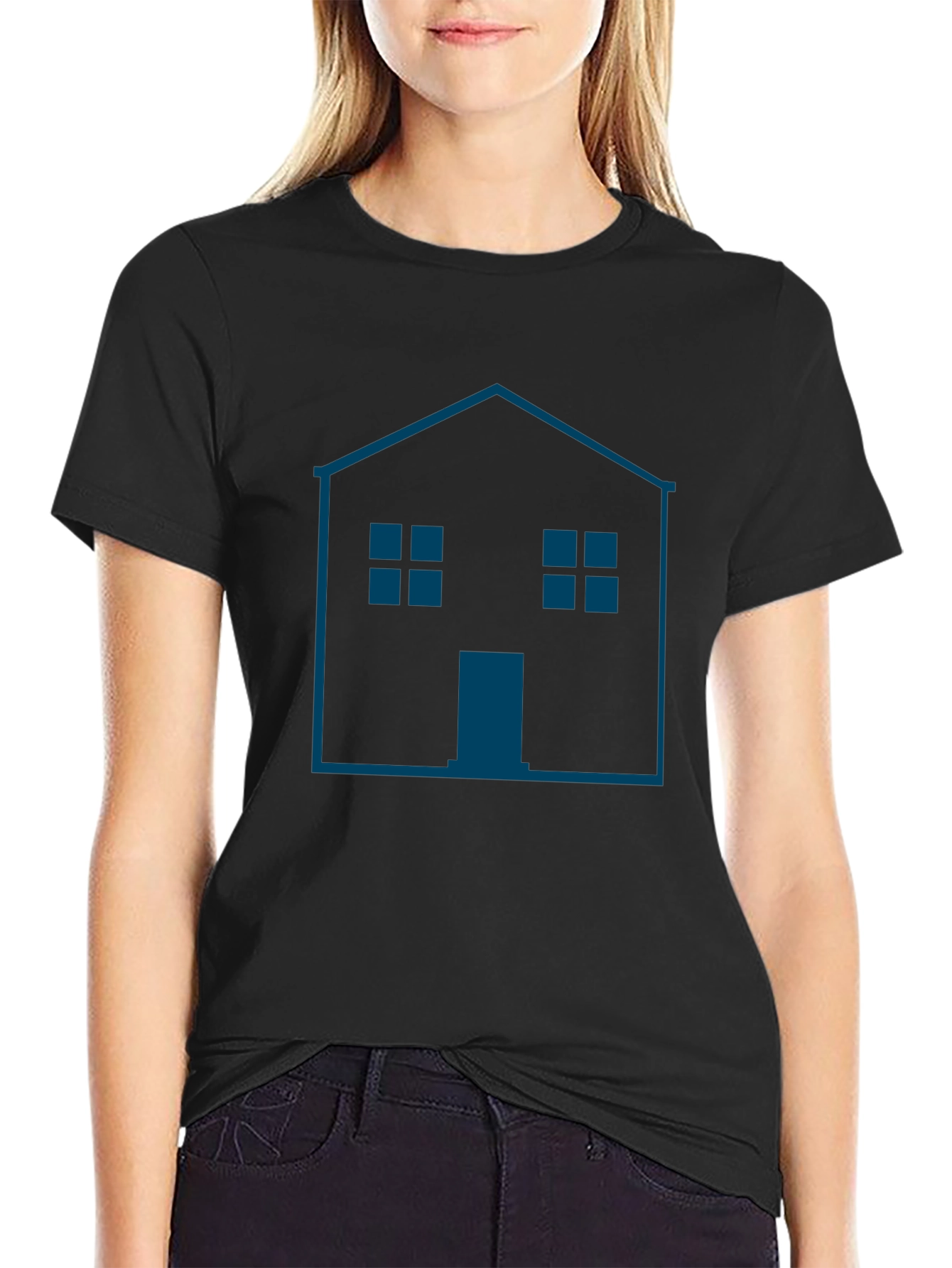Camiseta Hombre Casa Gráfica Moderna